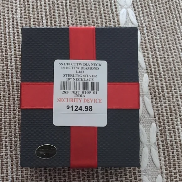 Sterling Silver Diamond Necklace - Picture 7 of 7